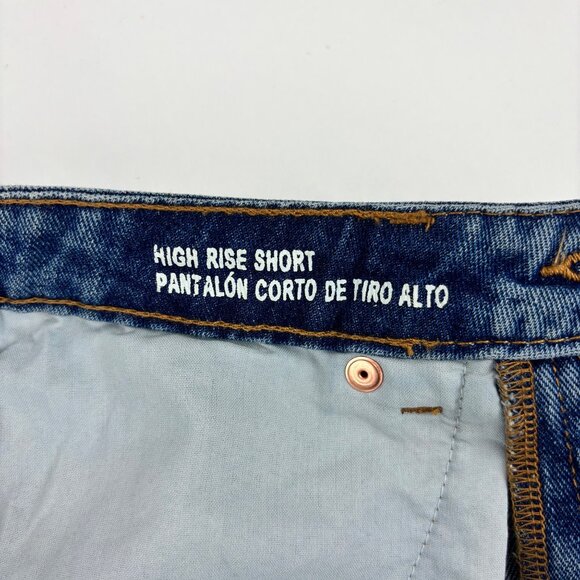 Wild Fable Denim Shorts Womens Size 10 High Rise Distressed Angled Hem - Picture 7 of 11